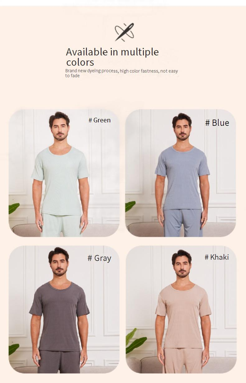 Women's Sleepwears With Chest Pads Ice Silk Short Sleeved Trousers Summer Thin Cool Ice Silk Home Clothes_voghion.com