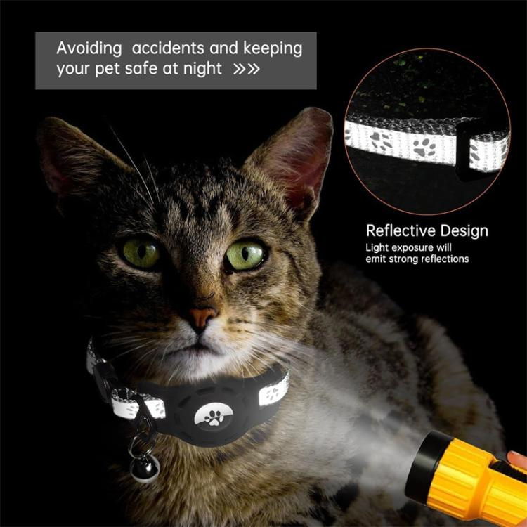 Estuche protector reflectante para collar de gato con localizador AirTag Tracker_voghion.com