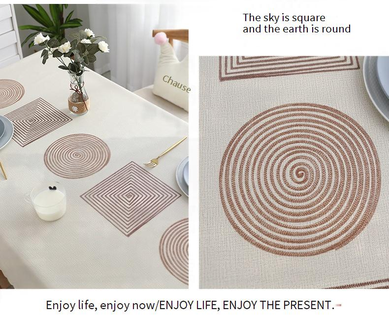 PVC Tablecloth - Waterproof & Heat-Resistant Dining Table Cover (Thickened Oil-Proof Wipe-Clean Rectangle Scandi Style)_voghion.com