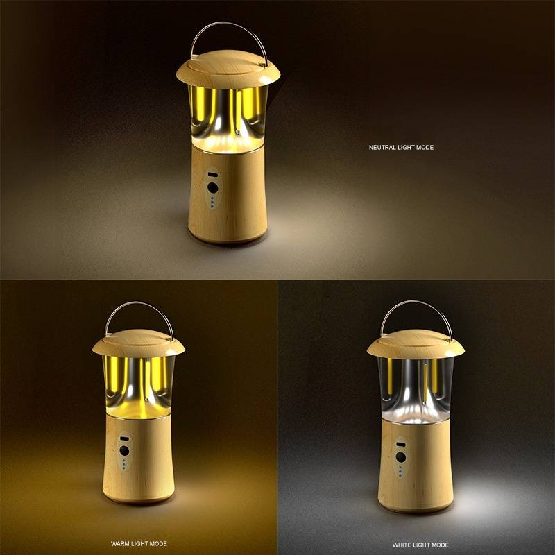 Lanterna da campeggio portatile con luce LED regolabile a 3 colori, lampada da esterno impermeabile per escursionismo, emergenza e uso in tenda - Stile retrò vintage_voghion.com