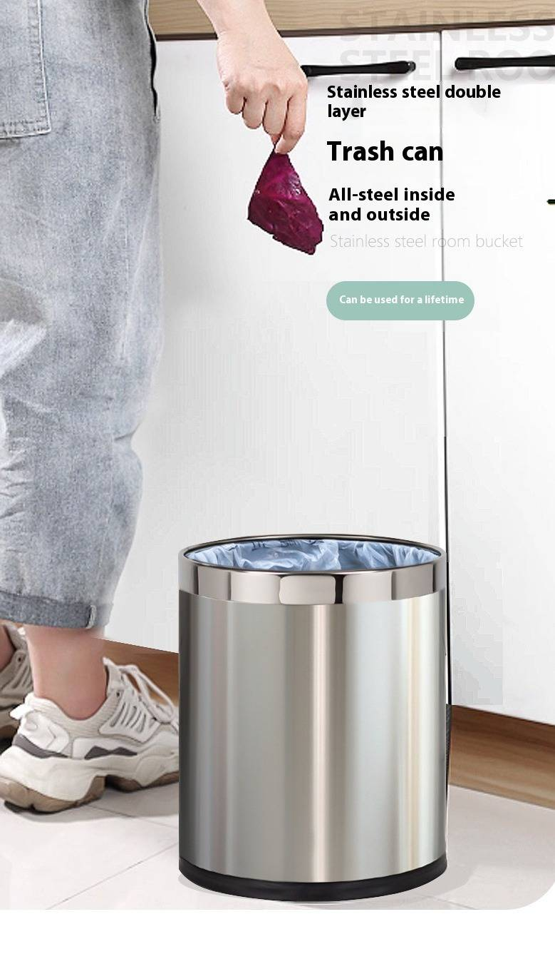 Cestino per rifiuti in acciaio inossidabile – Uso commerciale – Design aperto – Resistente alla ruggine e facile da pulire – Ideale per ufficio, cucina, hotel_voghion.com