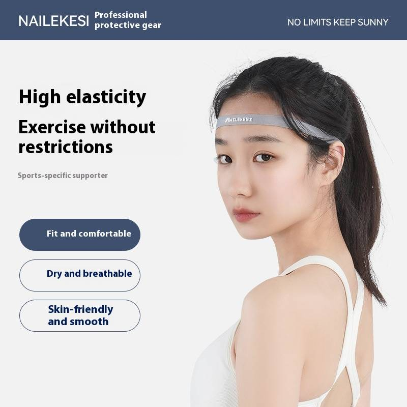 Elastyczna, antypoślizgowa opaska na głowę odprowadzająca pot dla kobiet i mężczyzn – do jogi, biegania, fitnessu i sportu – oddychająca i wygodna (czarna, szara, niebieska)_voghion.com