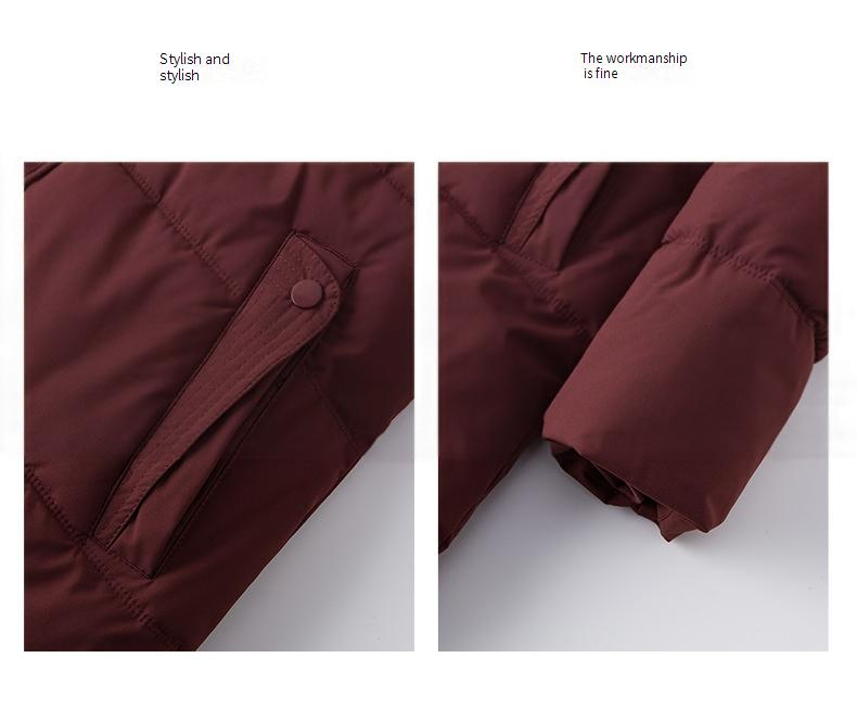 Langer Puffermantel mit Gürtel und abnehmbarem Kunstpelzbesatz – Steppjacke im Wintertrench-Stil (4 Farben fürs Büro und für Veranstaltungen)_voghion.com