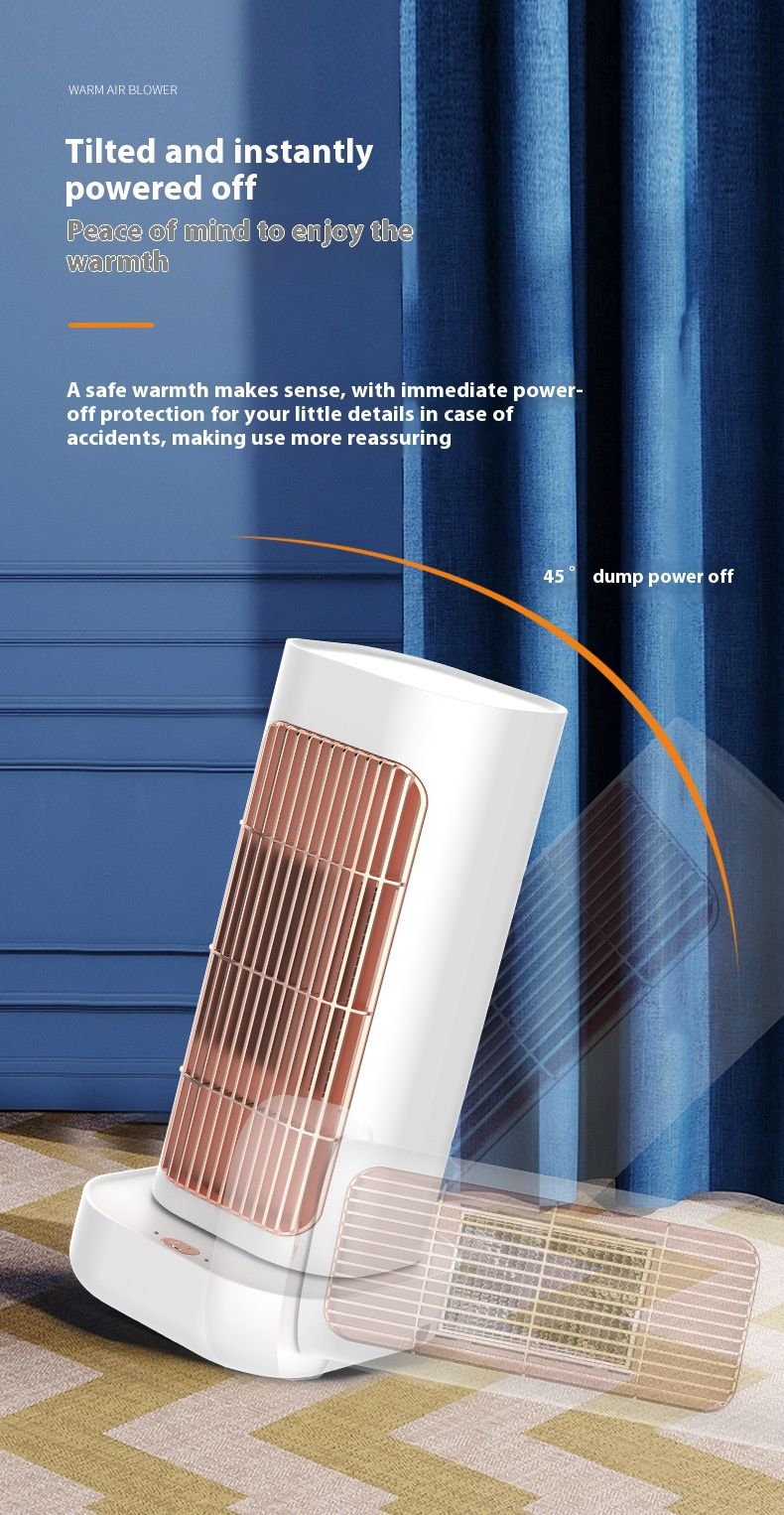 1300W PTC Ceramic Space Heater With 60° Oscillation - Compact Tower Design, Overheat & Tip-Over Protection, EU/US/UK Plug Options_voghion.com