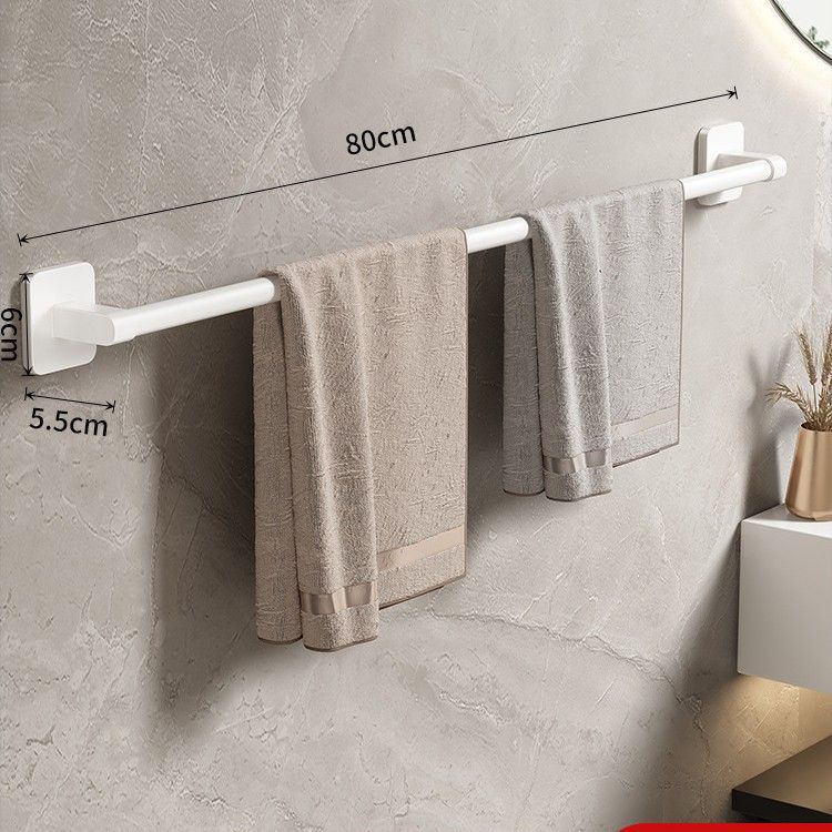 No-Drill Bathroom Wall Mounted Towel Rack, Space-Saving Single/Double Bar Holder For Bath Towels, Washcloths, And Toiletries_voghion.com