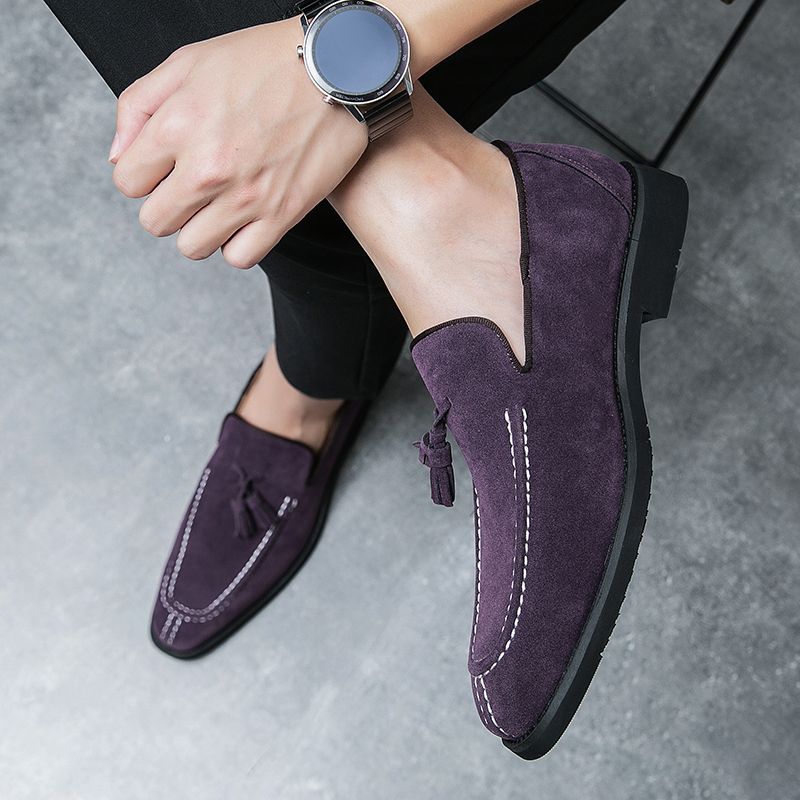 New Fashion Genuine Leather Tassel Business Casual Loafer Shoes For Men Black Business Formal Leather Shoes For Daily Office Casual Men's Shoes For Dr_voghion.com