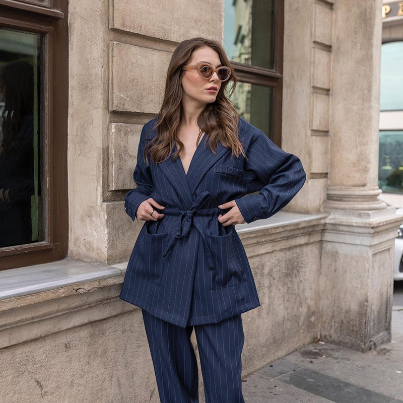 Women's suits fall new casual fashion street trend long-sleeved trousers._voghion.com