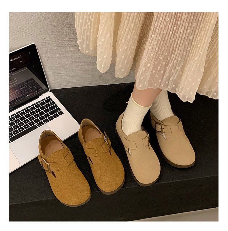 Retro Thick Soled For Women Autumn Fashionable All Match Loafers Slip On Soft Soled Single Shoes_voghion.com