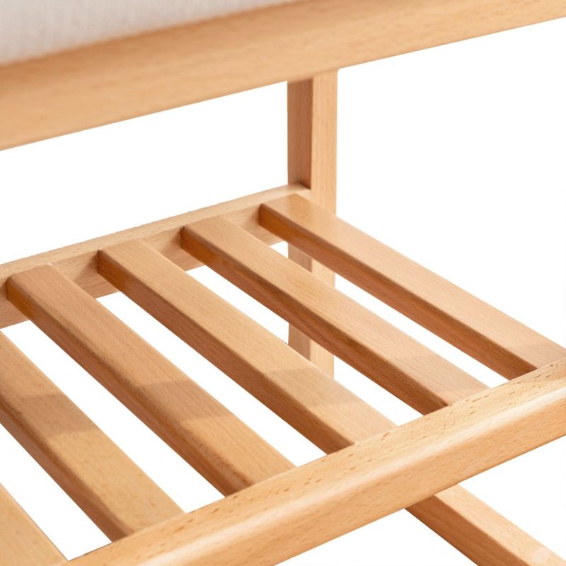 Beech Wood Rebound Storage Wood Solid Cushion Rack Sponge With Shoe Bench Natural High Organizer_voghion.com