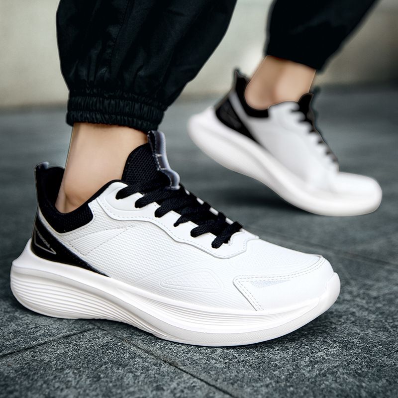 Unschlagbare Qualität Neue Herbst- und Winter-Ultrafaser-Leder-wasserdichte schwarze Herren-Freizeitsport-Vielseitige Laufschuhe mit dicker Sohle_voghion.com