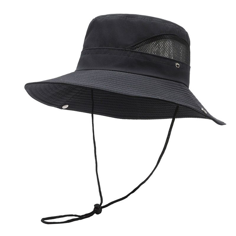 Fashion Summer Men Bucket Outdoor UV Protection Wide Brim Panama Safari Hunting Hiking Casual Sun Cap Beach Sunscreen Fisherman_voghion.com