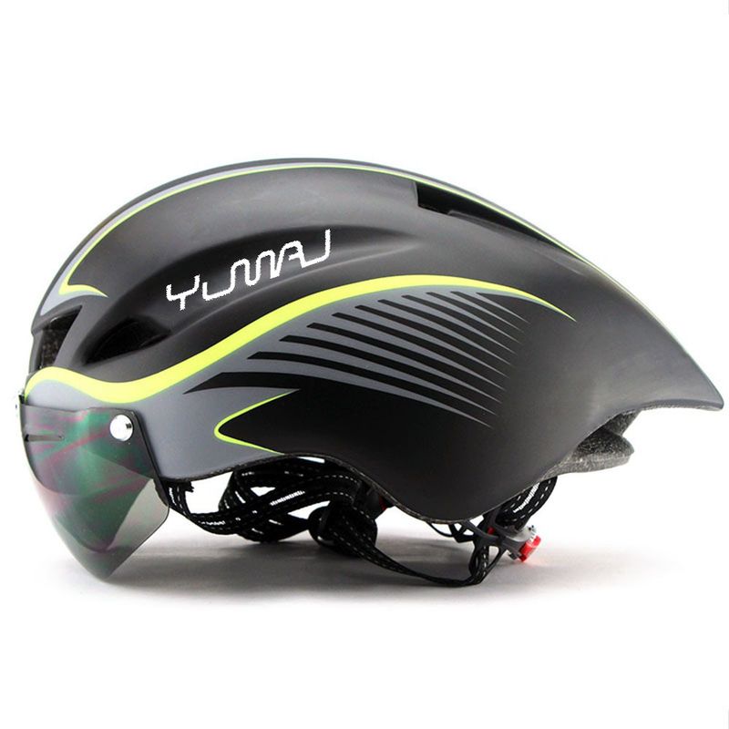 Popular Aero TT Road Cycling Protective Bicycle Helmet With Magnetic Windshield And Goggles Preferred_voghion.com