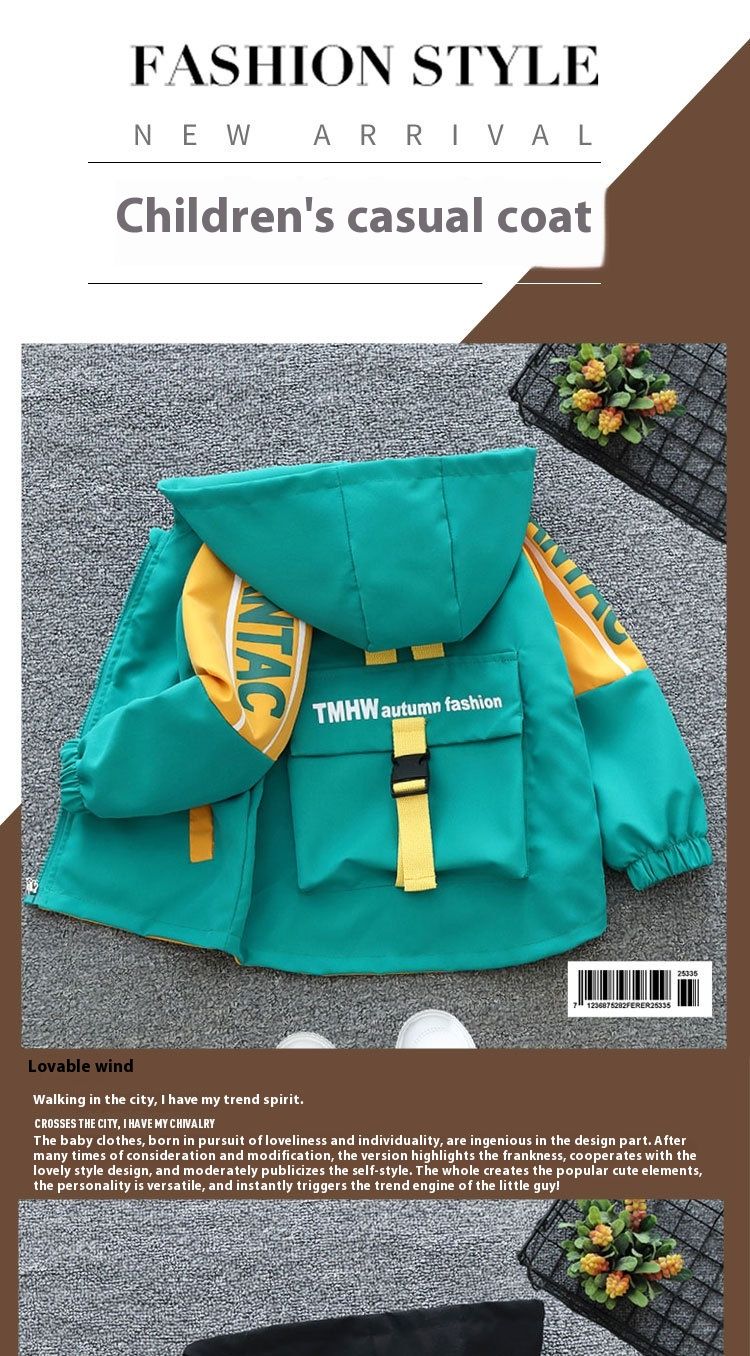 Casacos para meninos primavera e outono 2024 novo corta-vento infantil tamanho médio estilo fino estilo ocidental roupas de primavera_voghion.com