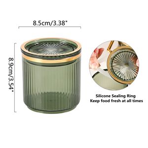 Barattoli in acrilico con coperchio, cucchiaio e vassoio, barattoli in plastica trasparente, set da 3, set di spezie da cucina, possono contenere sale e peperoncino_voghion.com