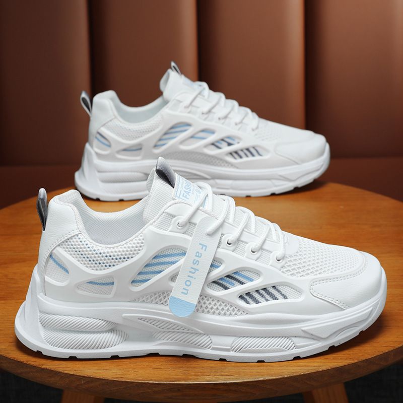 Frühling Neue atmungsaktive Mesh-Herrenschuhe im koreanischen Stil Vielseitige Sneakers mit dicken Sohlen Lässige Laufschuhe für Papa_voghion.com