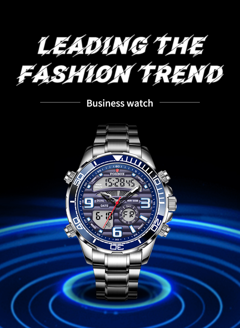 Relógios masculinos moda esporte relógio masculino quartzo analógico digital relógio masculino à prova dwaterproof água relógios de aço inoxidável_voghion.com