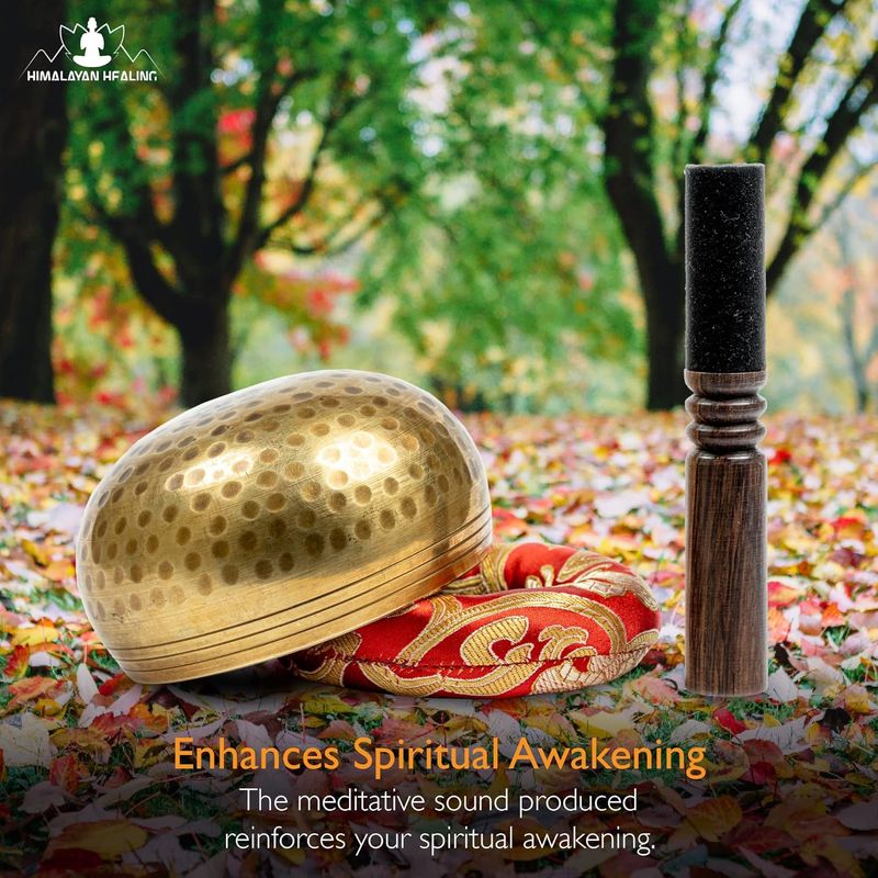Set di campane tibetane ~ Campana sonora per meditazione martellata a mano in Nepal per yoga, meditazione, consapevolezza, guarigione e bilanciamento dei chakra ~ (3 pollici)_voghion.com
