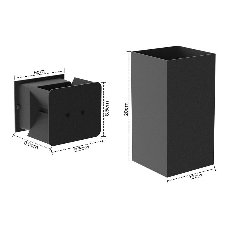 Glitzerlife LED Wandleuchte Schwarz Innen Wandlampe - 2ER Außenwandleuchten Wandbeleuchtung 5W Außenlampe Up Down Wandstrahler IP65 Außenleuchte 3000K Warmweiß_voghion.com