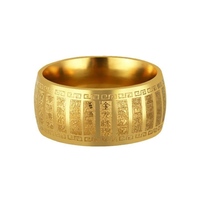 Anello personalizzato in acciaio al titanio Taiyi Golden Curse Taiji Bagua Yin Yang Totem, gioiello da uomo di grande successo_voghion.com