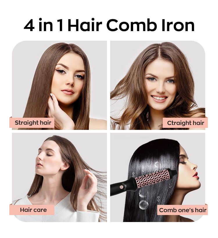 Ny multifunktionell elektrisk hårplattång, automatisk locktång, hårskönhetsartefakt, kalllufts-fyra-i-ett-varmluftskam_voghion.com