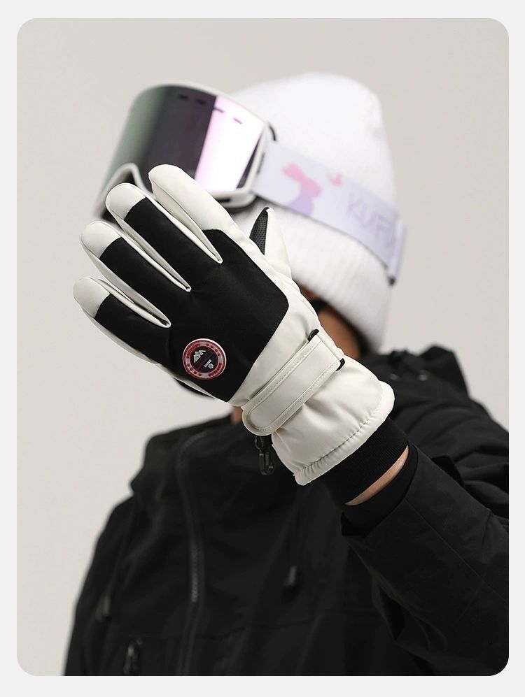 Gants de ski d'hiver pour hommes et femmes, écran tactile, coupe-vent, velours, résistants au froid, chauds, épais, imperméables,_voghion.com
