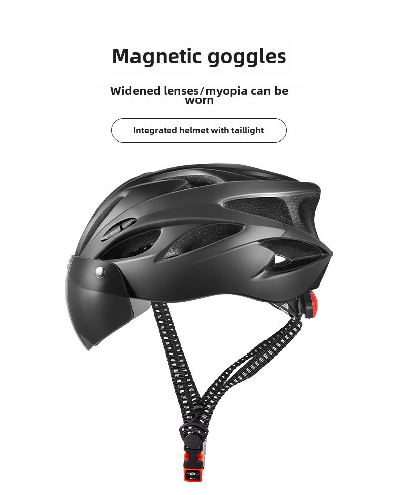 Fahrradhelm Herren Sommer Mountain Road Auto Magnetbrille Reithelm mit Rücklicht Sicherheitshut Ausrüstung_voghion.com
