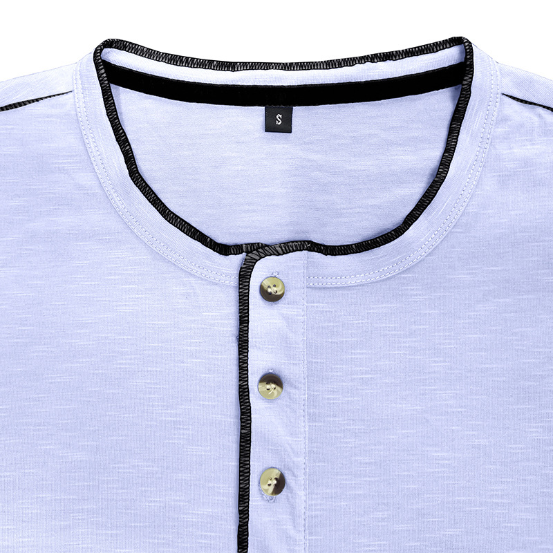 Herrenbekleidung Herren Herbst und Winter großes Herren-Langarm-T-Shirt Herren Henry Bambus-Baumwoll-Top_voghion.com
