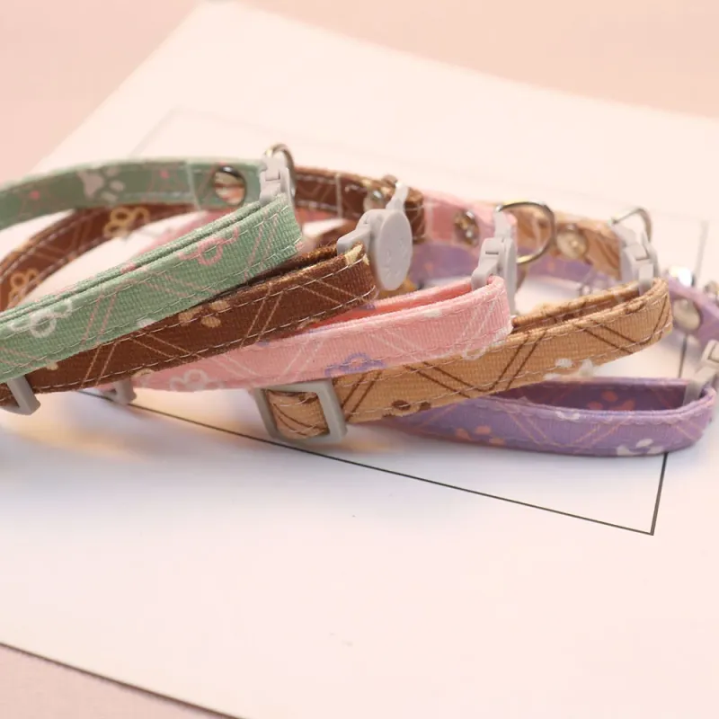 Adjustable Collar For Cats And Small Dogs With Paw Prints By PawParty Store_voghion.com