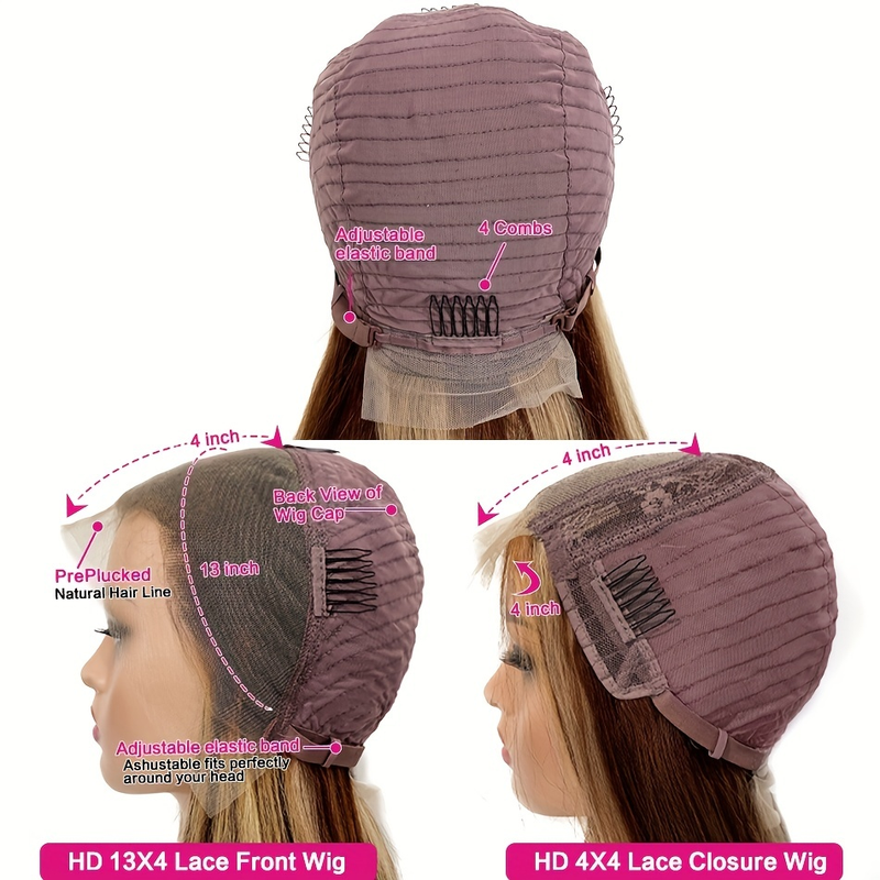 180 % 13 x 4 Echthaar-Perücke, kurze, gerade Bob-Schnitt-Perücke, 180 % Dichte, 13 x 4 Spitzenfront-Echthaar-Perücke, natürlicher Haaransatz mit Babyhaar_voghion.com