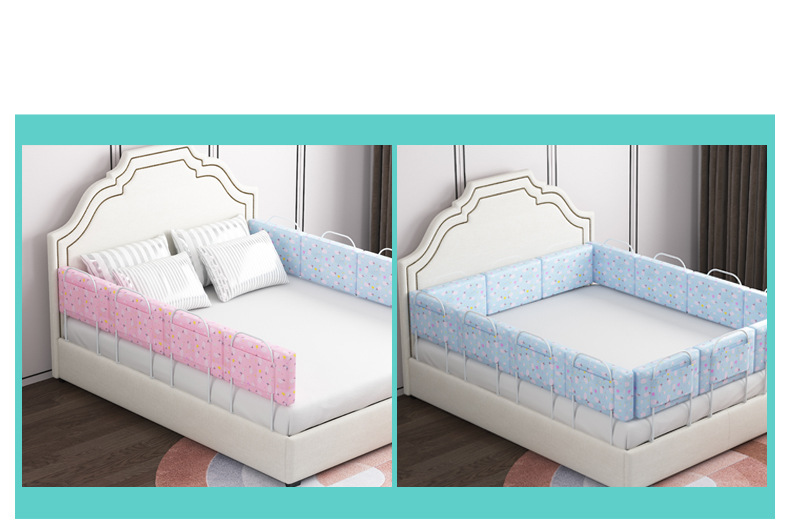 Valla de cama Valla de caída para bebés Deflector para bebés Valla de cama para niños Valla de cama universal con bolsa blanda_voghion.com