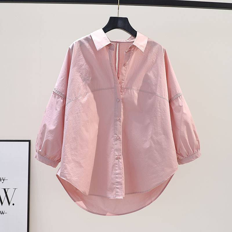 Damenbekleidung Lange Ärmel Kleines, frisches Design Nähte und Säume Lockeres Hemd im Art-Stil für Damen_voghion.com