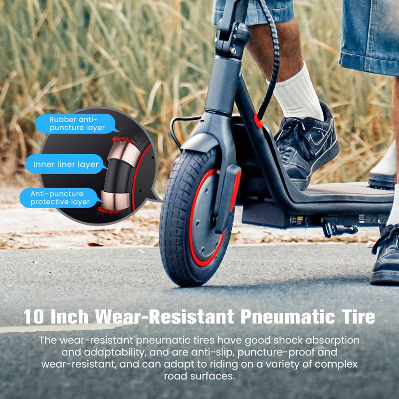 iScooter I9M elektrische scooter voor volwassenen, 500W 10'' elektrische scooter voor woon-werkverkeer met cruisecontrol, dubbele remsystemen_voghion.com