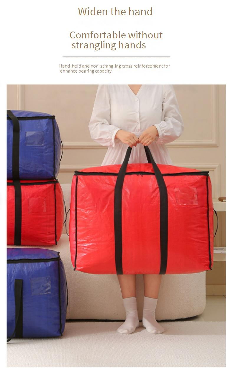 Moving Storage Bag - Extra Large Waterproof Foldable Duffel With Dual Zipper For Blankets & Clothes_voghion.com