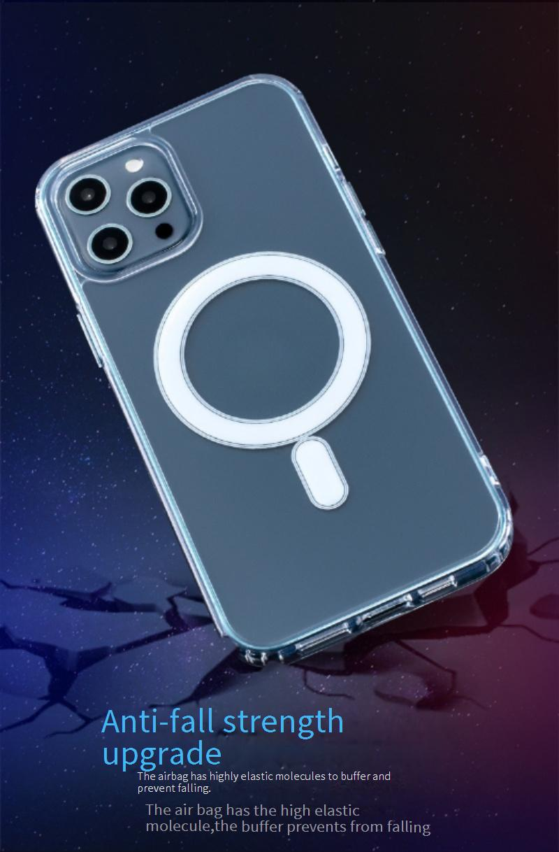 Compatibel iPhone-hoesje, doorzichtige schokbestendige telefoonhoes voor iPhone 14/13/12/11 Pro Max/Plus met draadloos opladen en magnetische grip_voghion.com