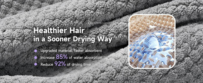 Microfiber Quick-Drying Hair Cap, Absorbent Headscarf, Anti-Frizz Hair Towel, Thickened Hair Wrapping Scarf For Women_voghion.com