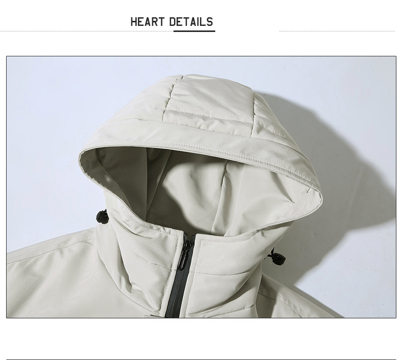 Men's Clothing Workwear Down Jacket Winter Short Puffer Coat With Hood, Fill Power Duck Water-Resistant Polyester Slim Fit For Daily Wear (Black)_voghion.com