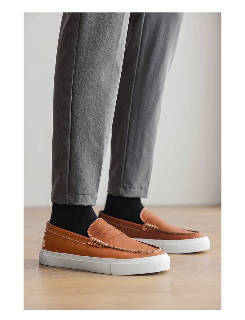 Sommer-Loafer, britische Freizeitschuhe, Herren-Lederschuhe, Bean-Schuhe, Schnürschuhe, im Internet bekannte und beliebte Herrenschuhe_voghion.com