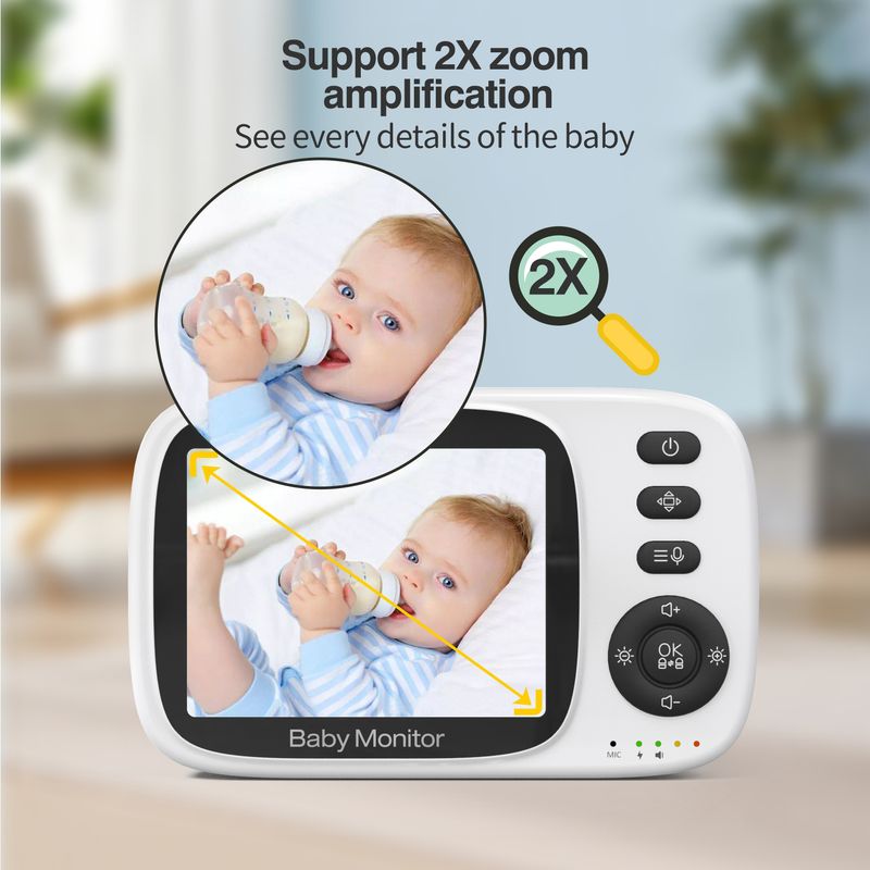 Wireless Video Baby Monitor Baby Care Monitor With Lullabies Auto Night Vision Two Way Intercom Temperature Monitoring Ba_voghion.com