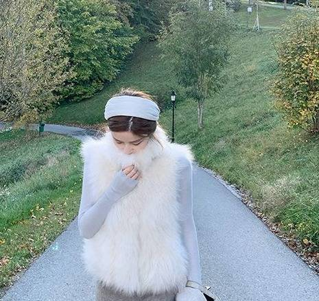 Cropped Faux Fur Vest – Stand Collar Vegan Faux Fox Vest (S/M/L, Cream/White, Fall Layering Staple)_voghion.com