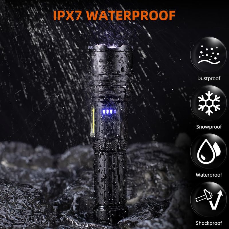 High Power Rechargeable Flashlight Ultra Powerful Led Torch Light Built-in Battery Tactical Flashlight For Outdoor Camping_voghion.com