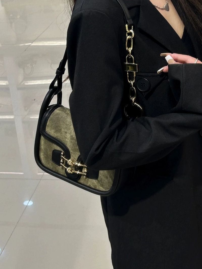2024 New Autumn/Winter Green Simple and Fashionable Versatile One Shoulder Three Dimensional Commuter Small Square Bag_voghion.com