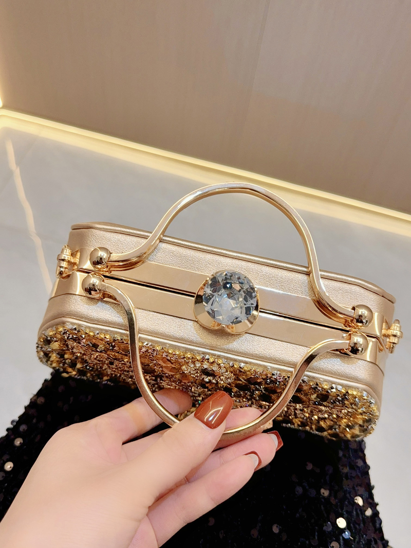 Nuovo set di borsette in cristallo con diamanti pieni, abito alla moda, banchetto da sera, borsa a tracolla diagonale con spalla singola_voghion.com