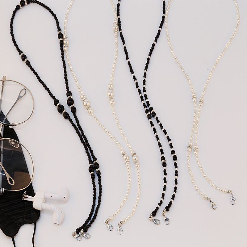 Korean And Japanese New Style Small Fragrance Pearl Anti-Lost Mask Accessories Simple Fashion Glasses Chain_voghion.com