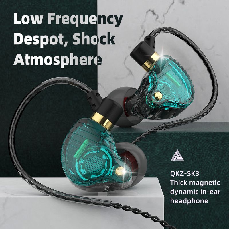 Unbeatable Quality QKZ SK3 Dynamic HiFi With Microphone And Remote Control For Mobile Phones, Computer Games, In Ear Sports Music Earphones_voghion.com