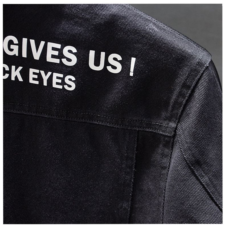 Herreklær ny herrejakke ensfarget trendy denimklær uformell slank denimjakke menn_voghion.com