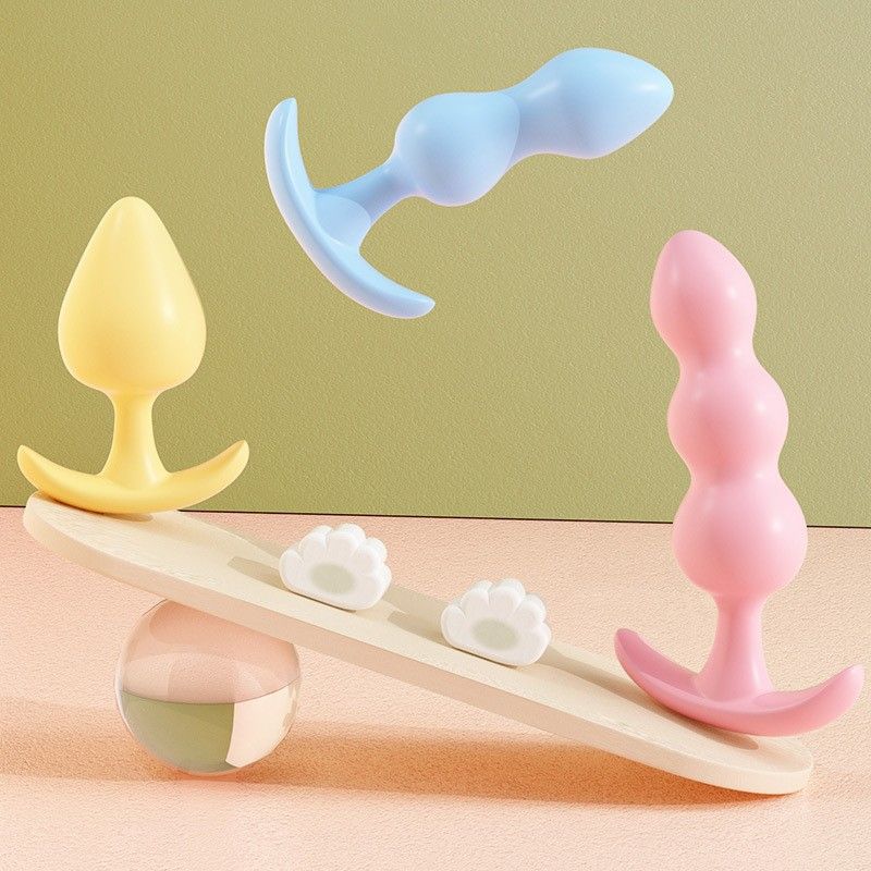 Plug anal en gelée pour femme avec grosses perles_voghion.com
