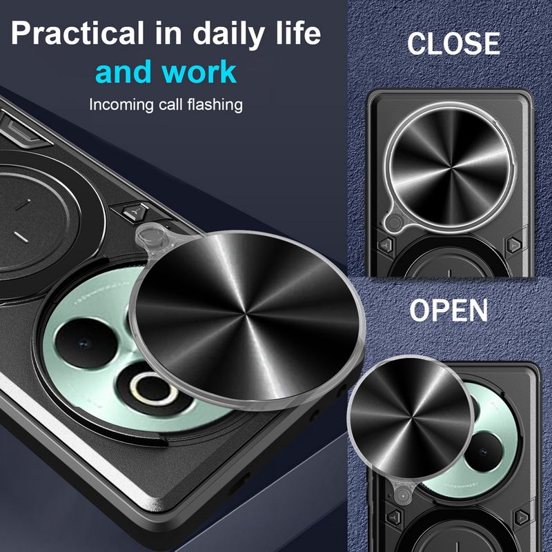 Metalowy pierścień magnetyczny do mocowania kamery w samochodzie, etui ochronne do P3 Realme 14 + 13 12 Pro 12+, obrotowy uchwyt_voghion.com