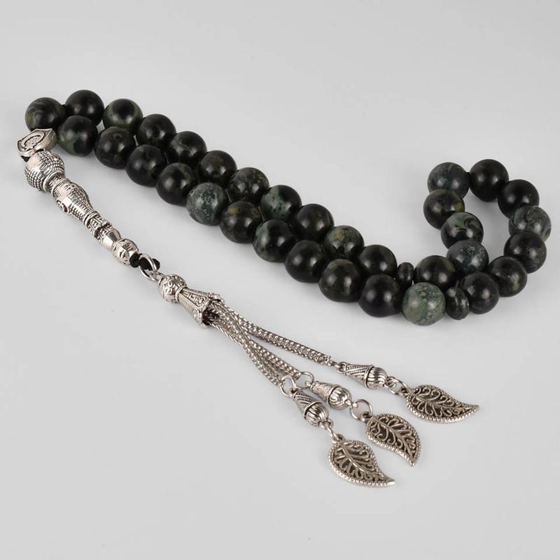 Natuurlijke kristal jade agaat kwarts moslim rozenkrans armband hand touw ornamenten doe-het-zelf kwast kralen handvat ketting_voghion.com