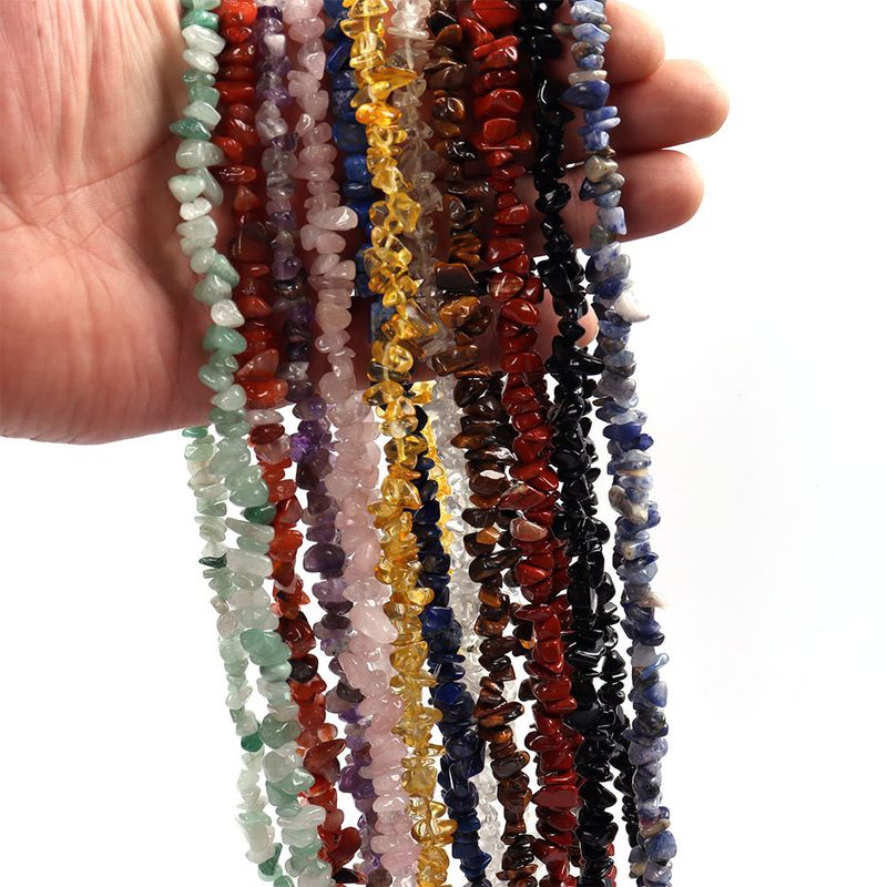 Collana di perline di ghiaia di agata naturale - Perline punzonate da 8-10 mm con catena regolabile da 24 pollici, gioielli curativi fai da te per la creazione di braccialetti_voghion.com