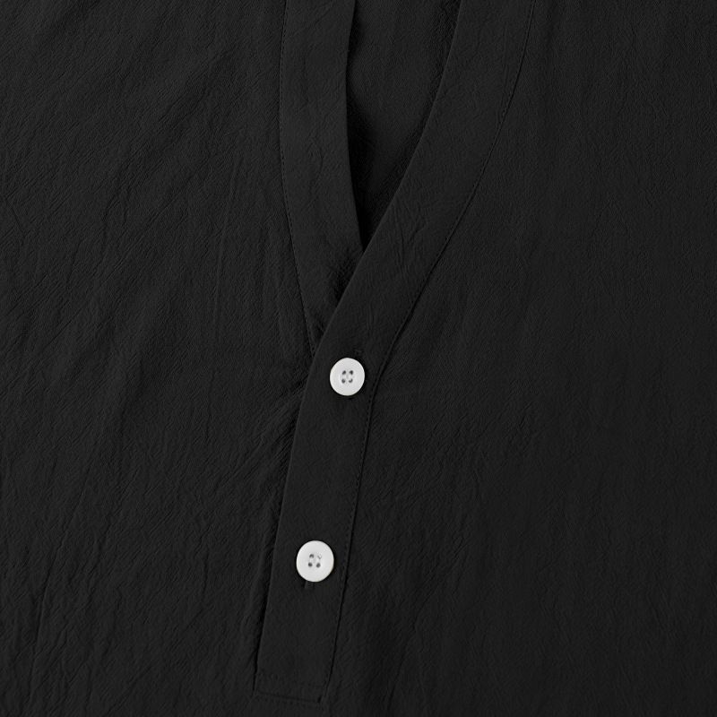 Camicia da uomo slim fit in lino, traspirante, a maniche corte, antipiega, elasticizzata, casual, tinta unita, per l'estate (bianco/nero/kaki/azzurro S-XXXL)_voghion.com